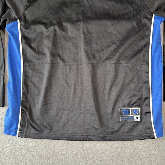 Starter DRI-STAR Men’s L Athletic Hoodie Black Blue Pullover Sweatshirt Basket - Picture 3 of 16